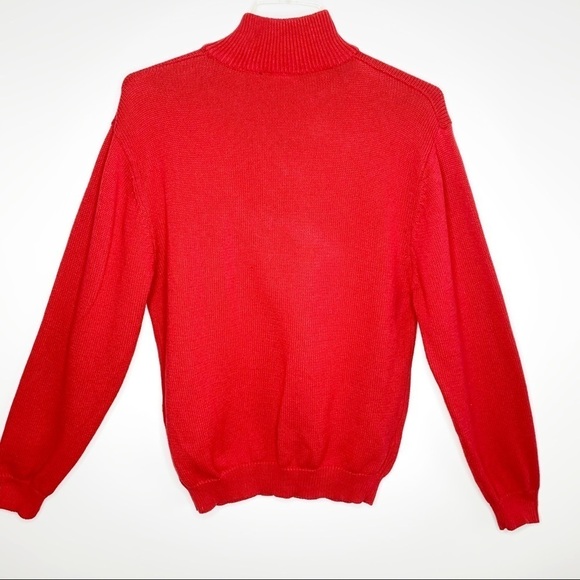 IZOD Boys Red Argyle Pattern 1/4 Zip Pull Over Cotton Sweater Size 14 16 Large - Picture 5 of 16